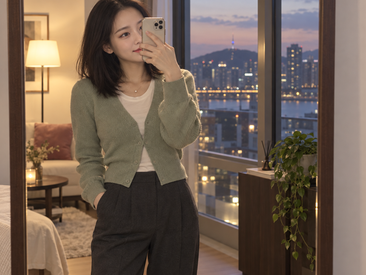 서울특별시 강서구 등촌동 이동과 방문 일정을 안내하는 젊은 성인 한국 여성 관리사